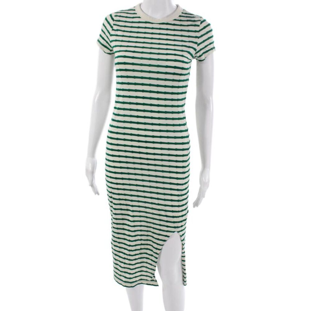 Nation LTD Womens T-Shirt Dress Green Pima Cotton Short Sleeve Size XS